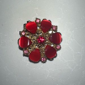 beautiful red diamond brooch clip